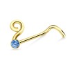 Question Mark Silver Curved Nose Stud NSKB-664